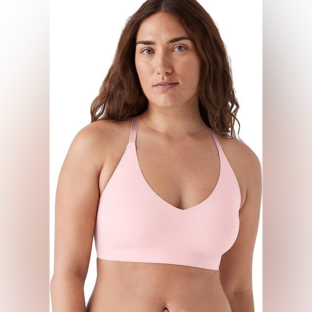 True and Co Body Triangle Lace Racerback Bralette in Retro Pink XL